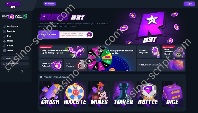 Betfyre rushbet casino script with PIX